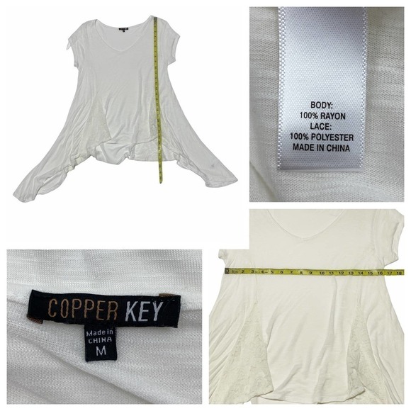 COPPER Key White Short Sleeve Sharkbite Blouse - Picture 10 of 11